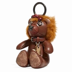 🧸 COACH 🦁 Wizard Of Oz Cowardly Lion Leather Bear Charm